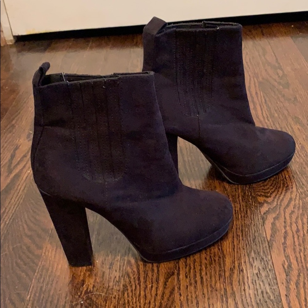 Black suede booties